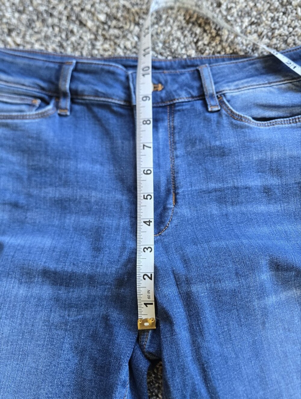 J.Jill Boyfriend Straight Leg Ankle Mid-Blue Cropped Turn-Cuff Jeans Size 12 - Picture 10 of 12